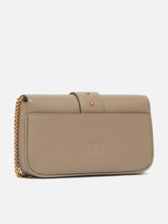 Pinko Love One De piele Geantă de damă De umăr Gri 100061A0F1I68Q