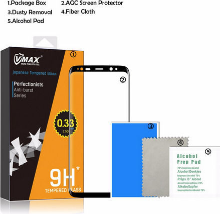Vmax Γυαλί Προστασίας Fullcover 3d Full Curved 0.23mm Case Friendly Samsung G950 Galaxy S8 Plus Χρυσο