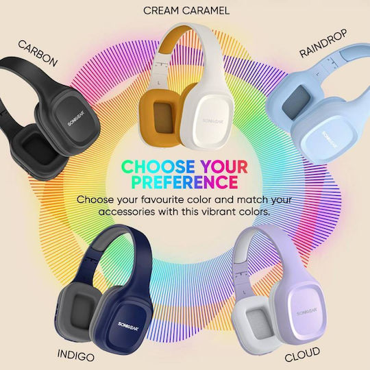 Sonic Gear Airphone 5 (2025) Wireless / Wired Over Ear Headphones with 10 hours of Operation Creme Caramel