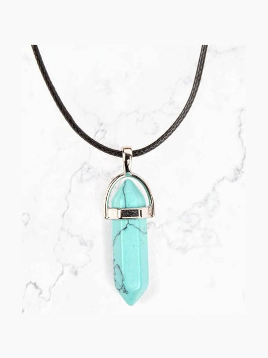 Myga Crystal Pendant Necklace Turquoise