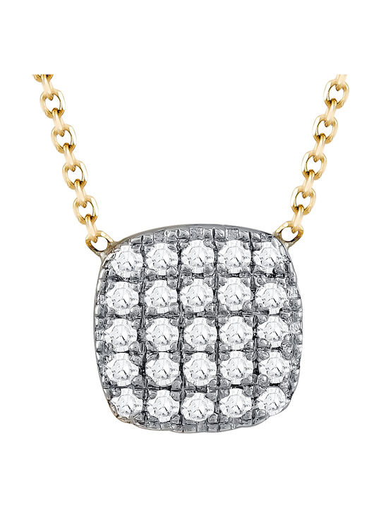 Necklace Solitaire Diamonds Brilliant Yellow Gold 18 Carats Kl1089