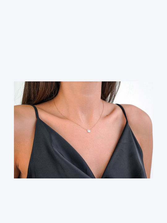 Necklace Solitaire Diamonds Brilliant Yellow Gold 18 Carats Kl1089