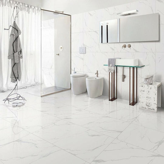 Placă Polo Carrara 60x120 Alb Lucios Rectificat
