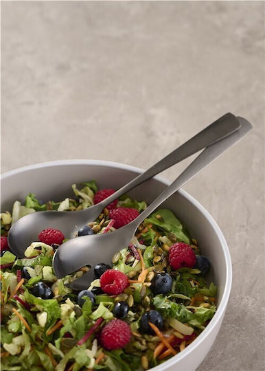 Set of 2 Pieces Stainless Steel Black Matte Salad Spoons 24cm Schou 83318 Made in Denmark