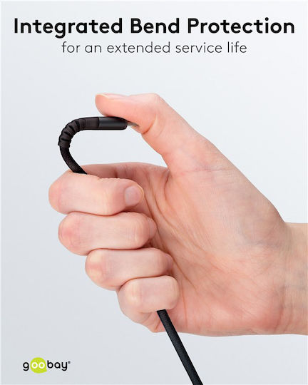 Goobay Braided USB 2.0 Cable USB-C Male - USB-C 60W Black 3m 73955