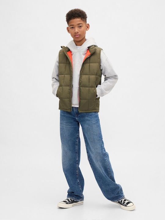 Kids' Casual Jacket Sleeveless Army Jacket Green