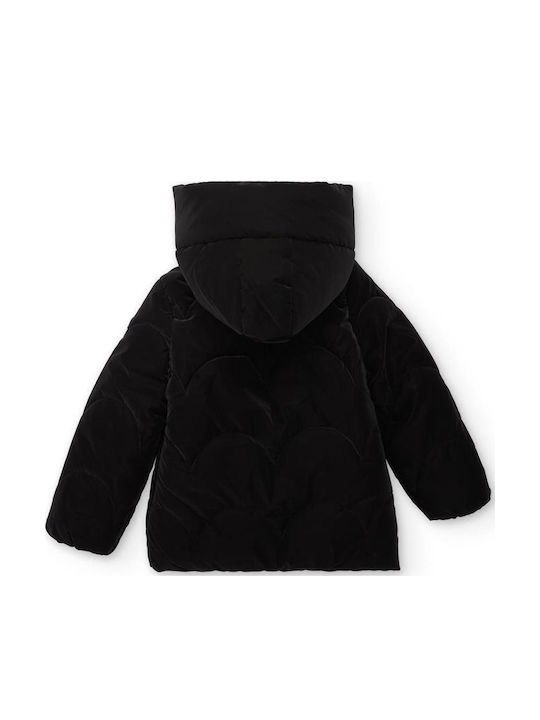 Kids' Coat with Lining & Hood Black