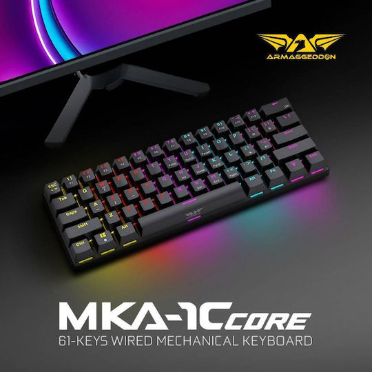 Armaggeddon MKA-1C Core Gaming Mechanische Tastatur 60% mit Benutzerdefiniert Blau Schaltern und RGB-Beleuchtung (Englisch US) Weiß