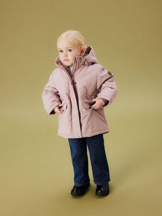 Kids Parka Long Hooded Pink