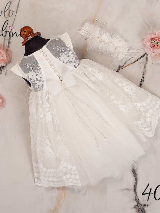 Piccolo Bambino Baptism Dress for Girls 607-40 White
