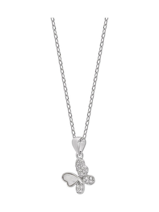 Kiriakos Gofas Charm mit Design Schmetterling aus Silber mit Zirkon