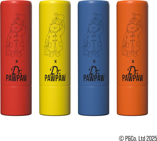 Set 4 Balsamuri de Buze Paddington Travels Arome Marmeladă de Portocale + Balsam Original + Dulceață de Căpșuni + Ciocolată Caldă Dr.pawpaw 4 X 4 G