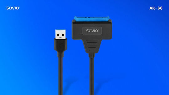 Savio Usb-a 3.1 Gen 1 (m) - Sata (f) USB to SATA Μαύρο