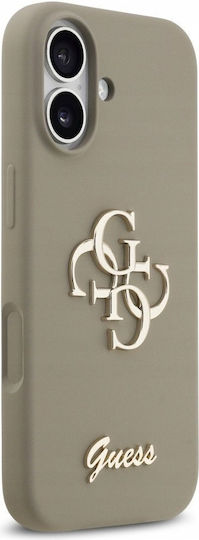 Guess Silicone Big 4g Script Umschlag Rückseite Silikon Braun (iPhone 17)