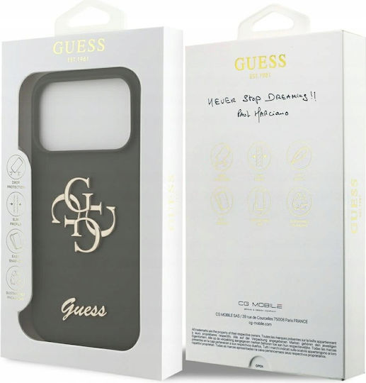 Guess Silicone Big 4g Script Back Cover Silicone Khaki (iPhone 17 Pro)