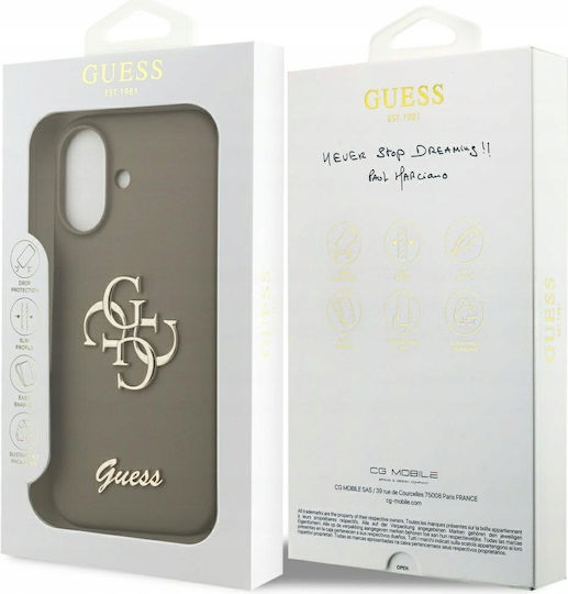 Guess Silicone Big 4g Script Umschlag Rückseite Silikon Braun (iPhone 17)