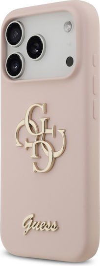 Guess Silicone Big 4g Script Umschlag Rückseite Silikon Rosa (iPhone 17 Pro)