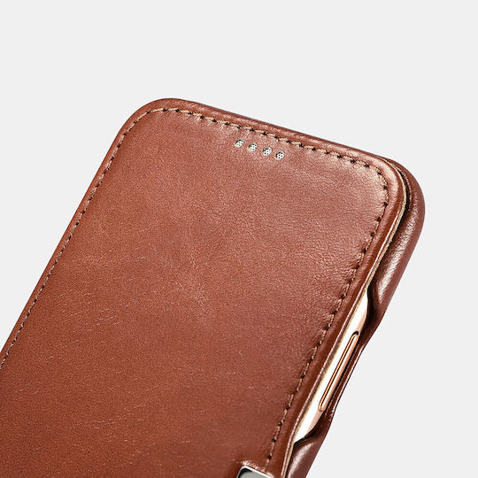 iCarer Folio Back Cover Leather Waterproof Brown (iPhone 16)