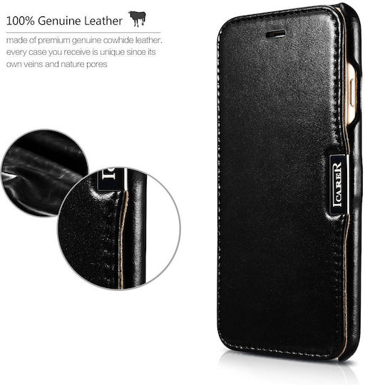 iCarer Folio Back Cover Leather Waterproof Brown (iPhone 16)