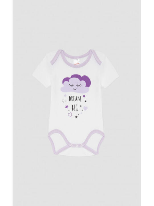 Minerva Short-Sleeved White, Lilac 2pcs