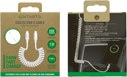 4Smarts USB 2.0 Cable USB-C male - USB-C 240W PD Λευκό