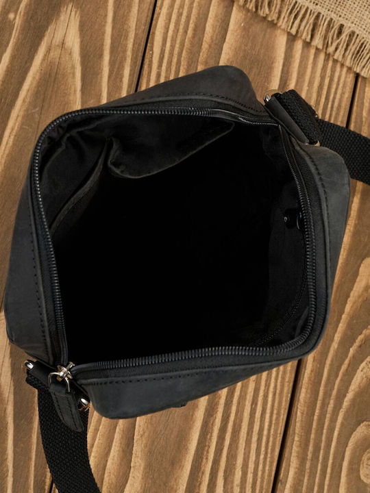 Herren Ledertasche Schulter / Crossbody Schwarz