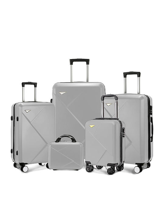 Kourk Large Hard Gray Travel Suitcase With 4 Wheels Height 72cm