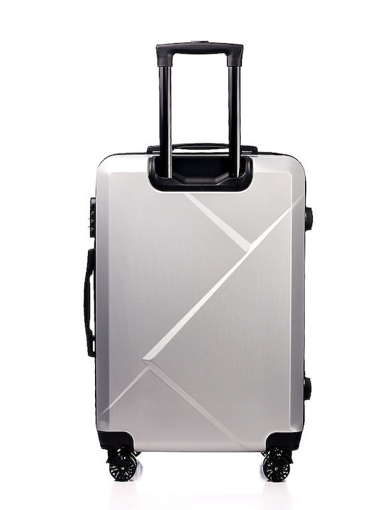 Kourk Large Hard Gray Travel Suitcase With 4 Wheels Height 72cm