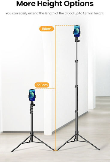 Ugreen Lp377 Selfie Stick Cell Phone Tripod Black