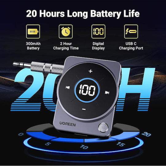 Bluetooth Адаптер За Аукс Жак Ugreen Cm724 35003 Сив
