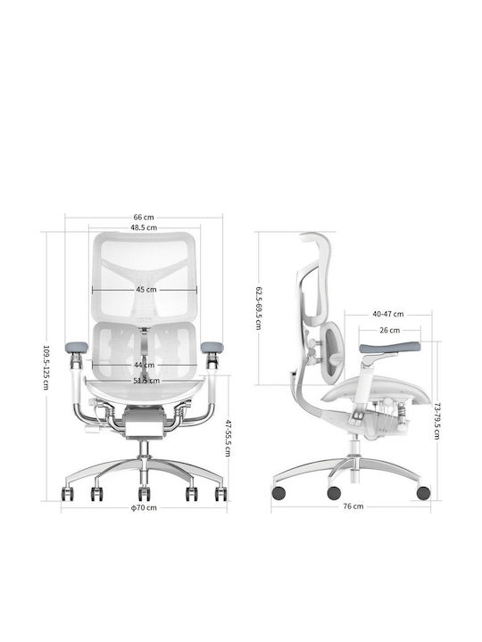 Sihoo Stuhl Büro mit Verstellbaren Armen Doro S300 S300-M202 Weiß