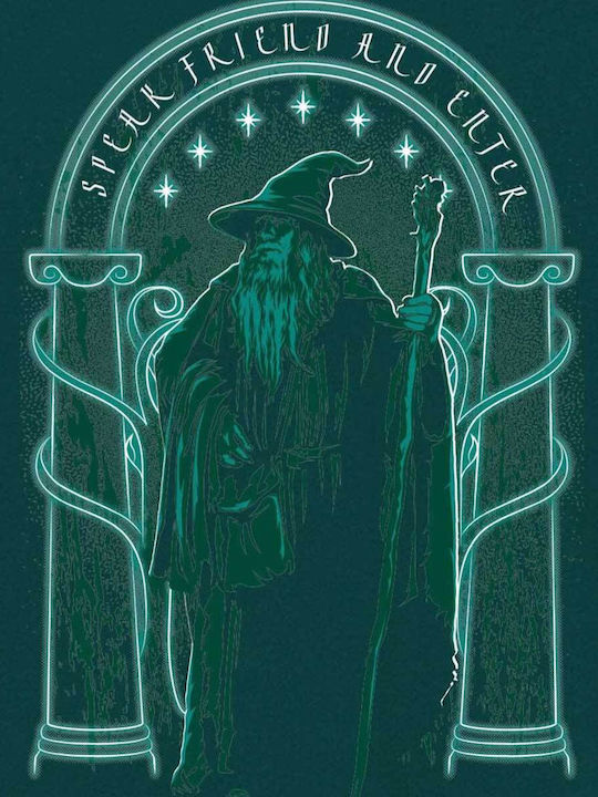Cotton Division Lord Rings Speak Friend Enter T-shirt Green Melotrmts033