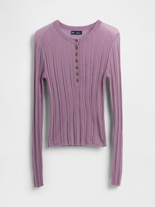 Damen Pullover mit Transparenz Amethyst Purple