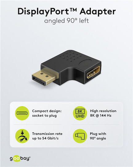Goobay Konverter DisplayPort männlich zu DisplayPort weiblich 1Stück 77131