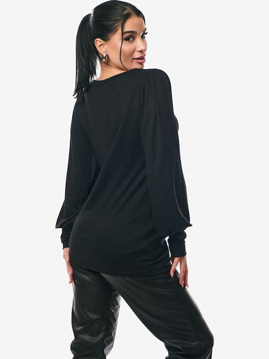 Women's Sweater with 3/4 Sleeve Black
