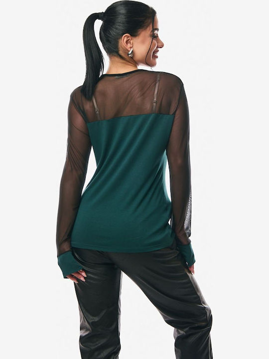 Women's Blouse with Sheerness Cypress