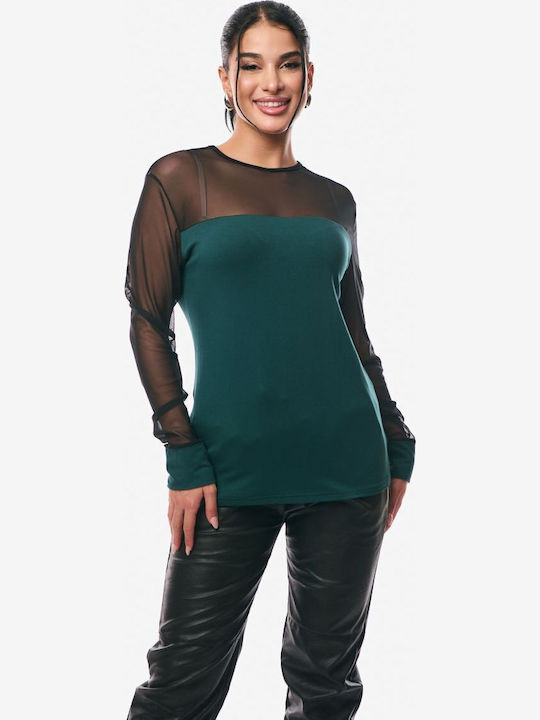 Women's Blouse with Sheerness Cypress