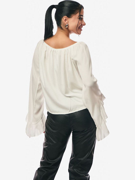 Γυναικεία Μπλούζα Off-Shoulder Εκρού