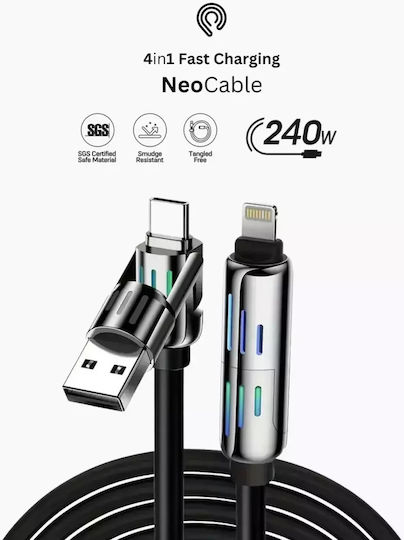 Hyperloq Neocable Καλώδιο 4-in-1 Όλα 2m Γκρί