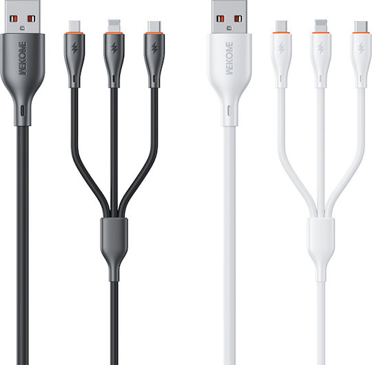 WK USB zu Typ-C,TC-TC / Blitzschlag Kabel Weiß 1.2m (250918)