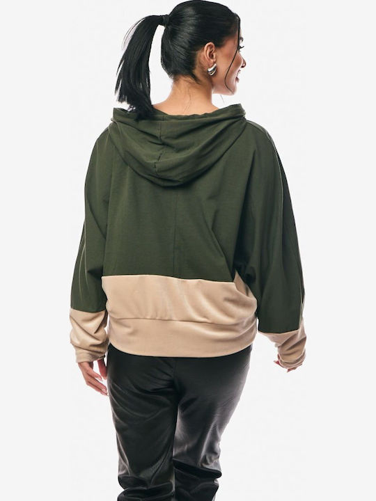 Women's Blouse Leather with Hood Khaki