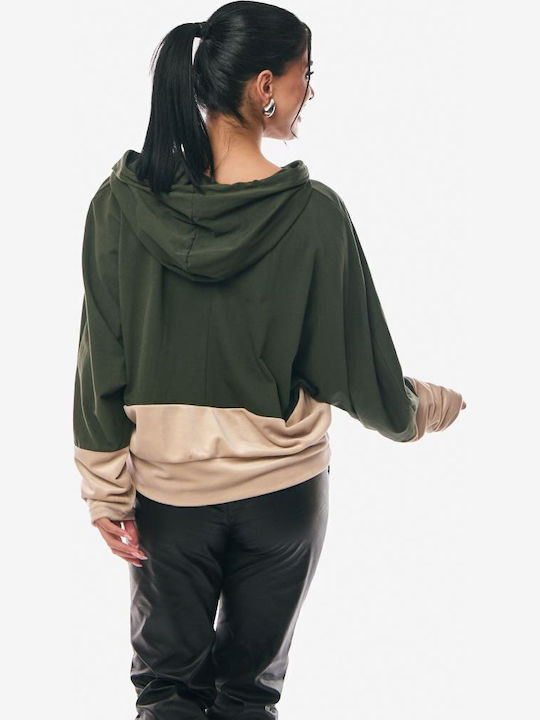 Women's Blouse Leather with Hood Khaki