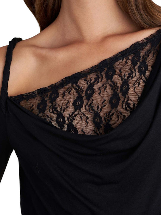 Women's Blouse Drape Black