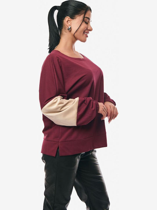 Women's Blouse Cotton Burgundy