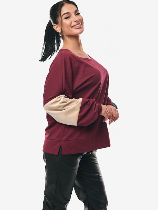 Women's Blouse Cotton Burgundy