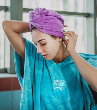 Aquaspeed Πετσέτα Microfiber Μαλλιών Πράσινη