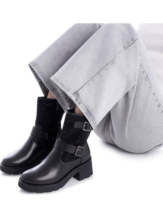 Women's Ankle Boots with Medium Heel Black