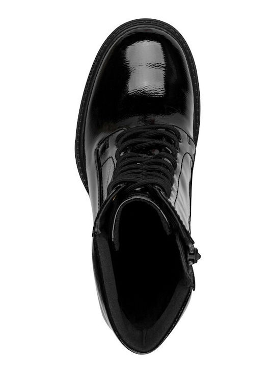 Stiefeletten Damen aus Lackleder Schwarz