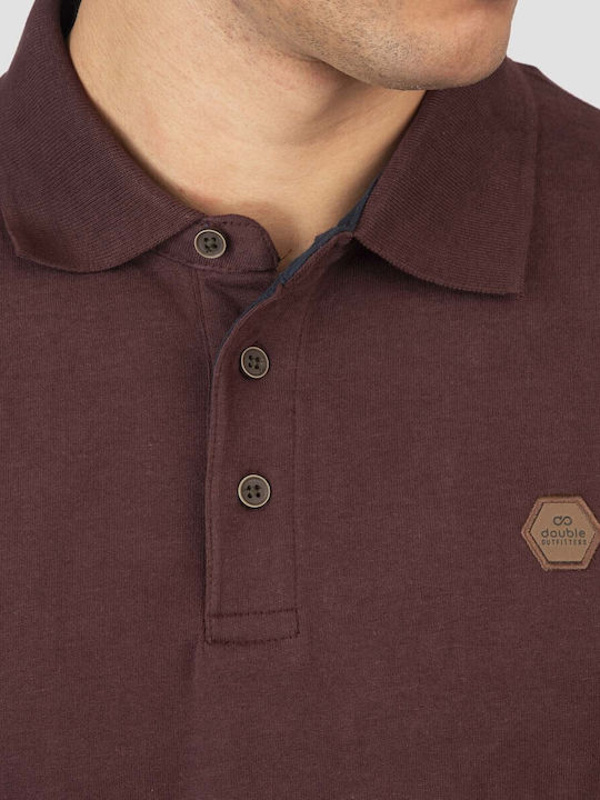 Polo Short Sleeve Burgundy Blouse