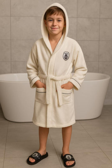 Vesta Home Παιδικό Μπουρνούζι PAOK White mit Kapuze